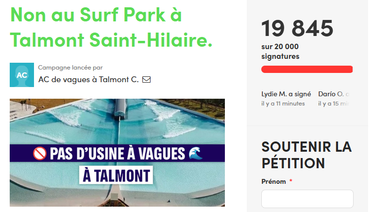 Pétition surf park saint-hilaire GreenVoice