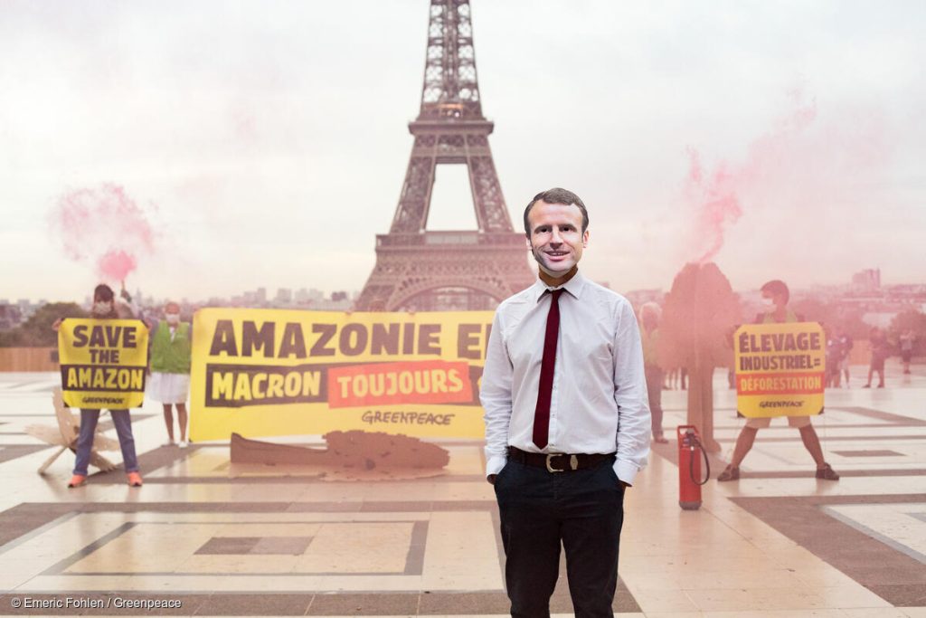 Amazon en feu Macron Greenpeace GreenVoice